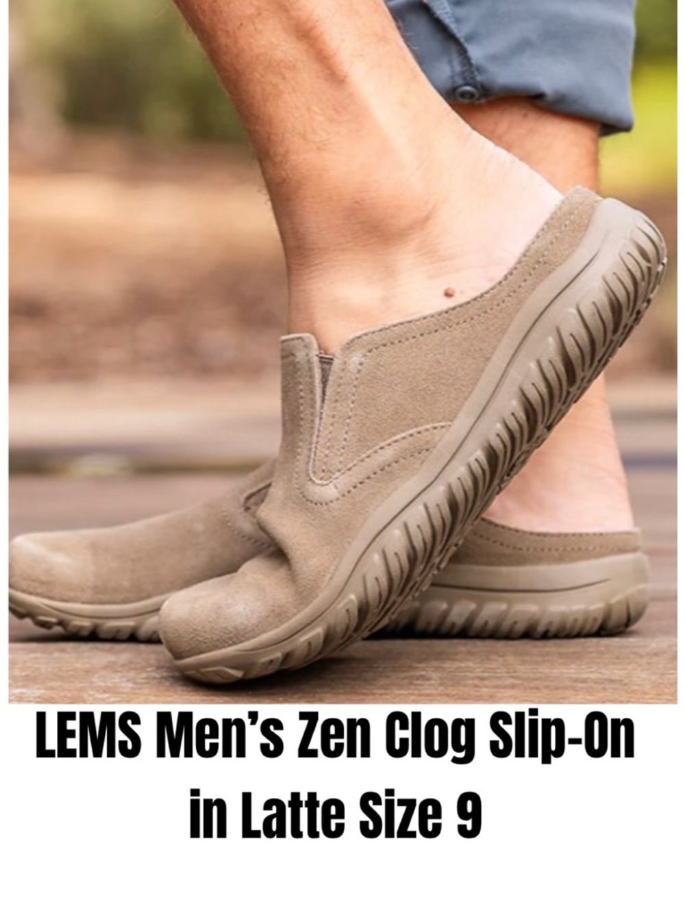 LEMS Men’s Zen Clog Slip-On in Latte Size 9